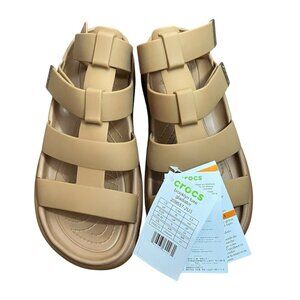 NWT Crocs Brooklyn Luxe Gladiator  Sandal CRS209557 TAN, Women Size US 8 New